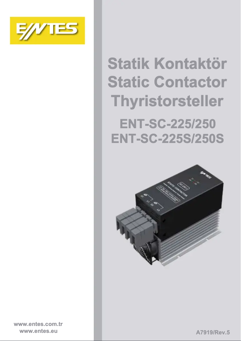 First page image of the manual for ENT-SC-250