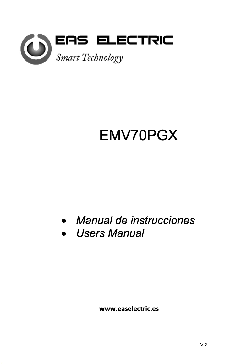 First page image of the manual for EMV70PGX