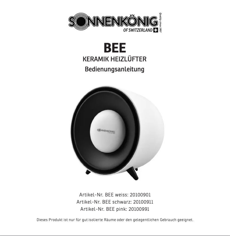Page 1 of the manual User Manual Sonnenkönig Bee