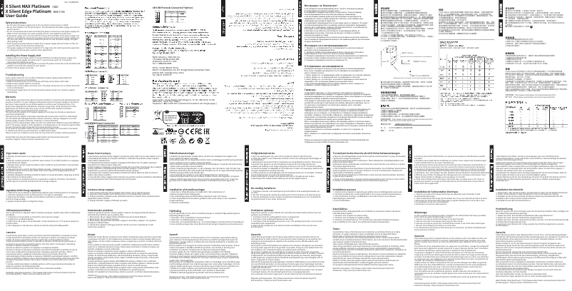 First page image of the manual for X Silent Edge Platinum 1100