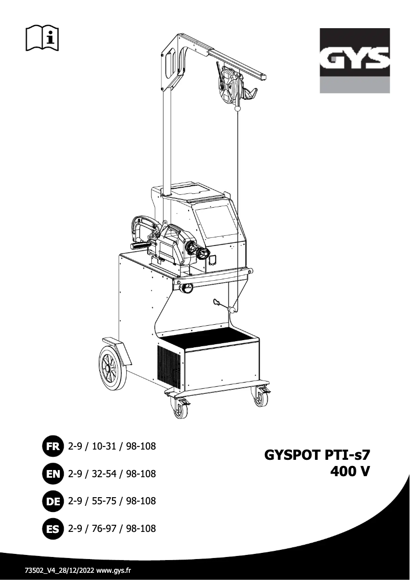 Page 1 of the manual User Manual GYS Gyspot Evolution PTI-S7