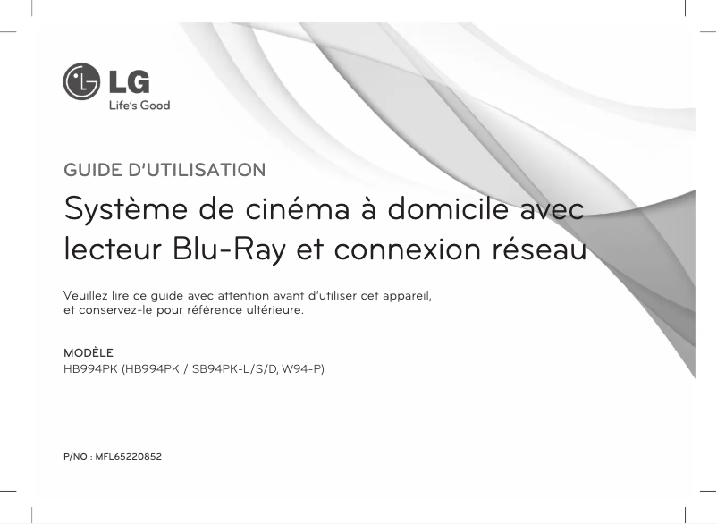 First page image of the manual for HB994PK