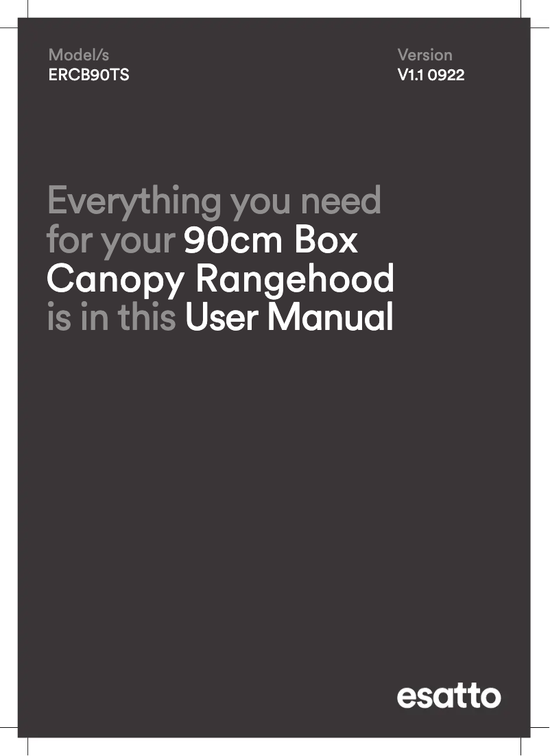 First page image of the manual for ERCB90TS