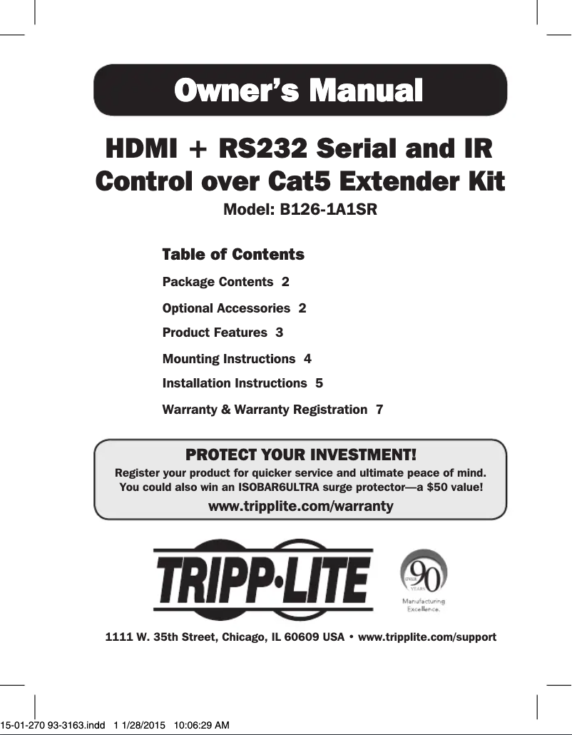Page 1 of the manual User Manual Tripp Lite B126-1A1SR