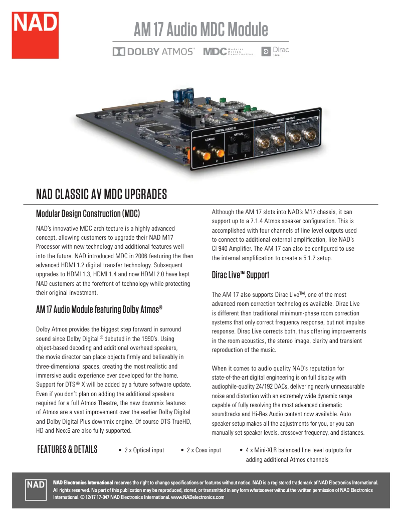 First page image of the manual for AM 17