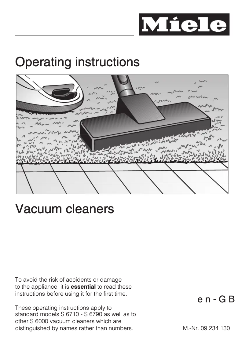 Page 1 of the manual User Manual Miele S 6730