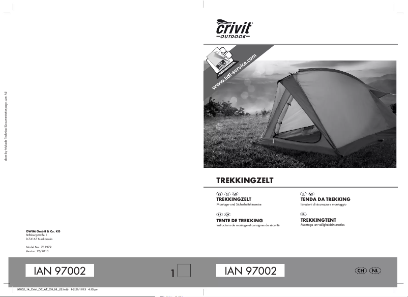 First page image of the manual for IAN 97002