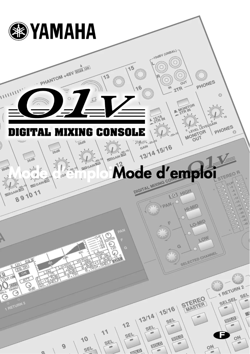 First page image of the manual for 01V