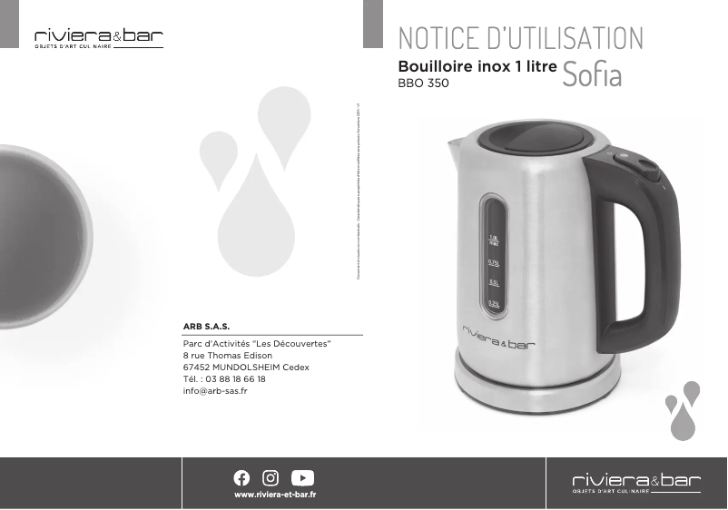 Page 1 of the manual User Manual Riviera & Bar BBO350