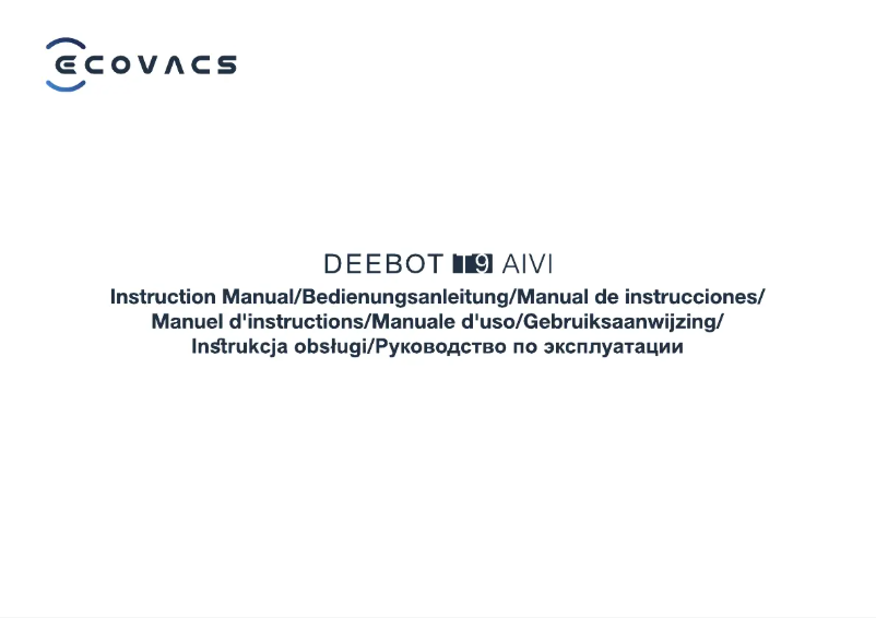 Image de la première page du manuel de l'appareil Deebot T9 Aivi