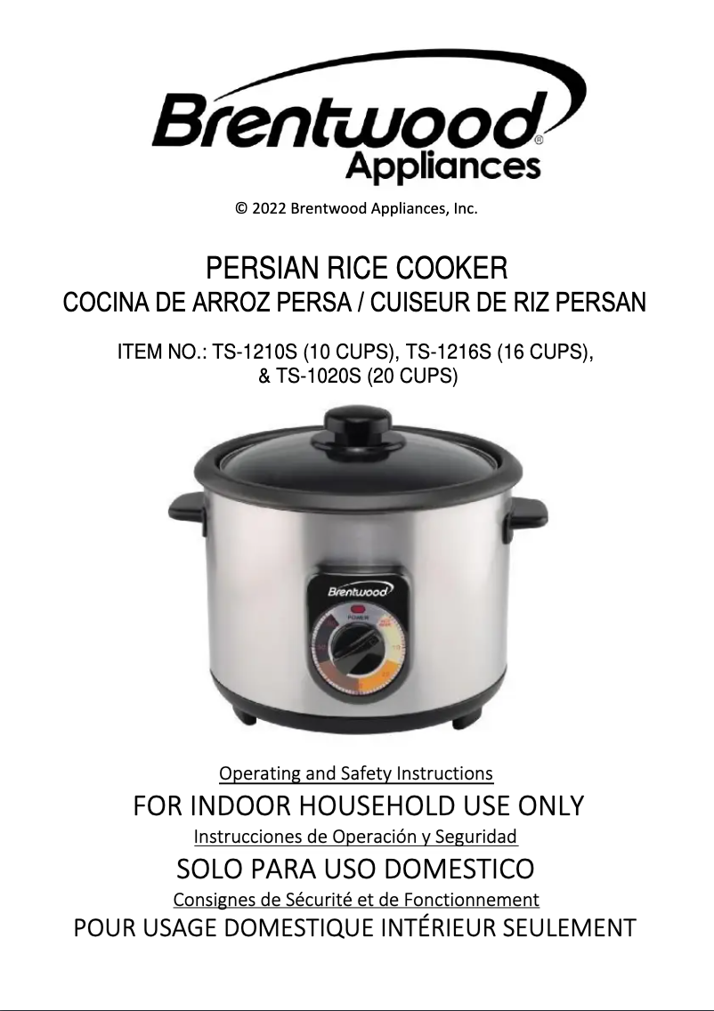 Page 1 of the manual User Manual Brentwood TS-1020S