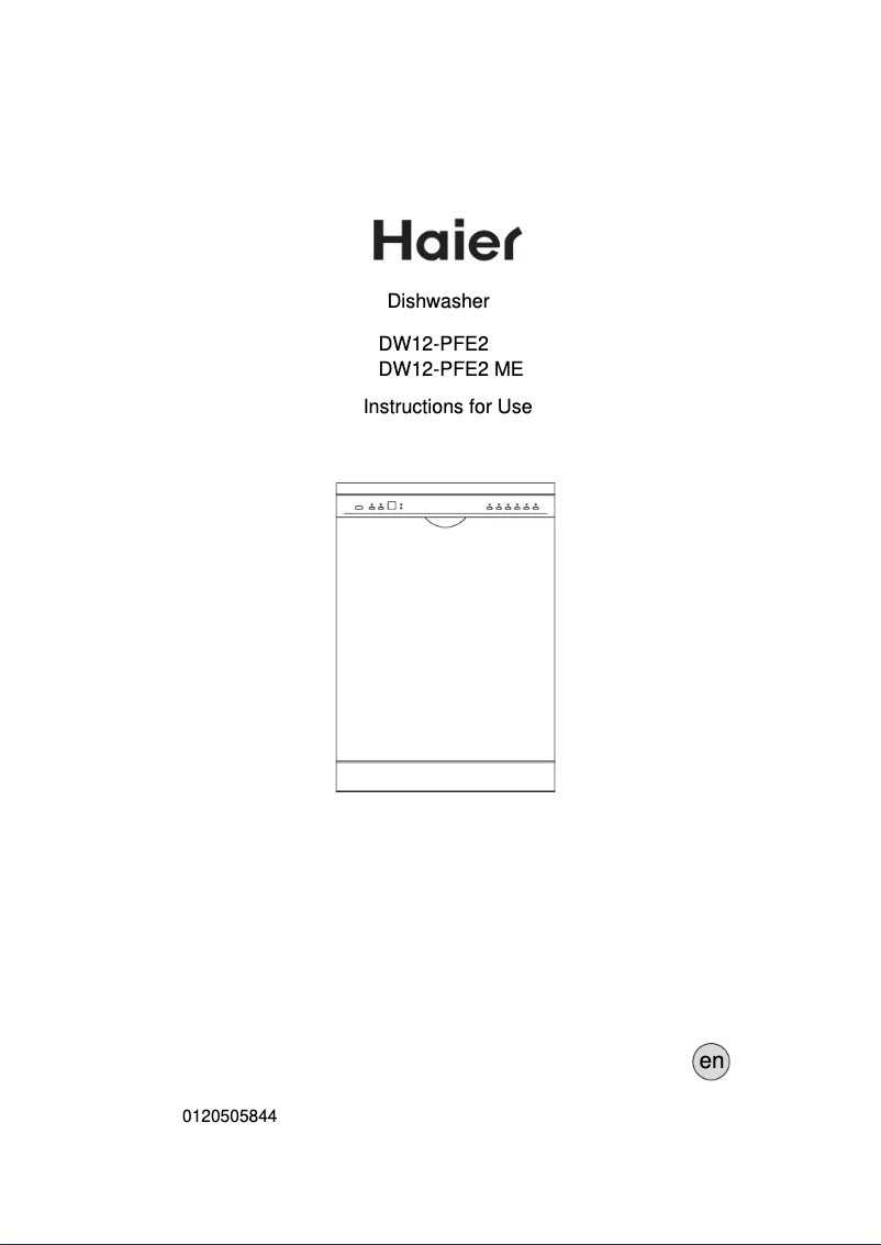 First page image of the manual for DW12-PFE2