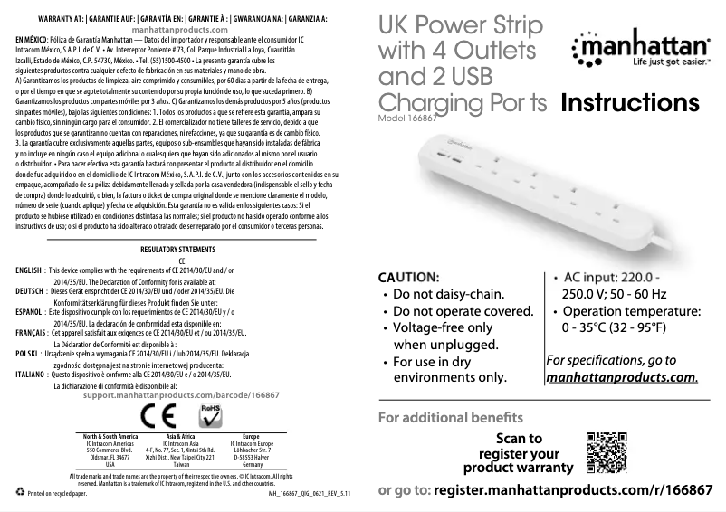 First page image of the manual for 166867