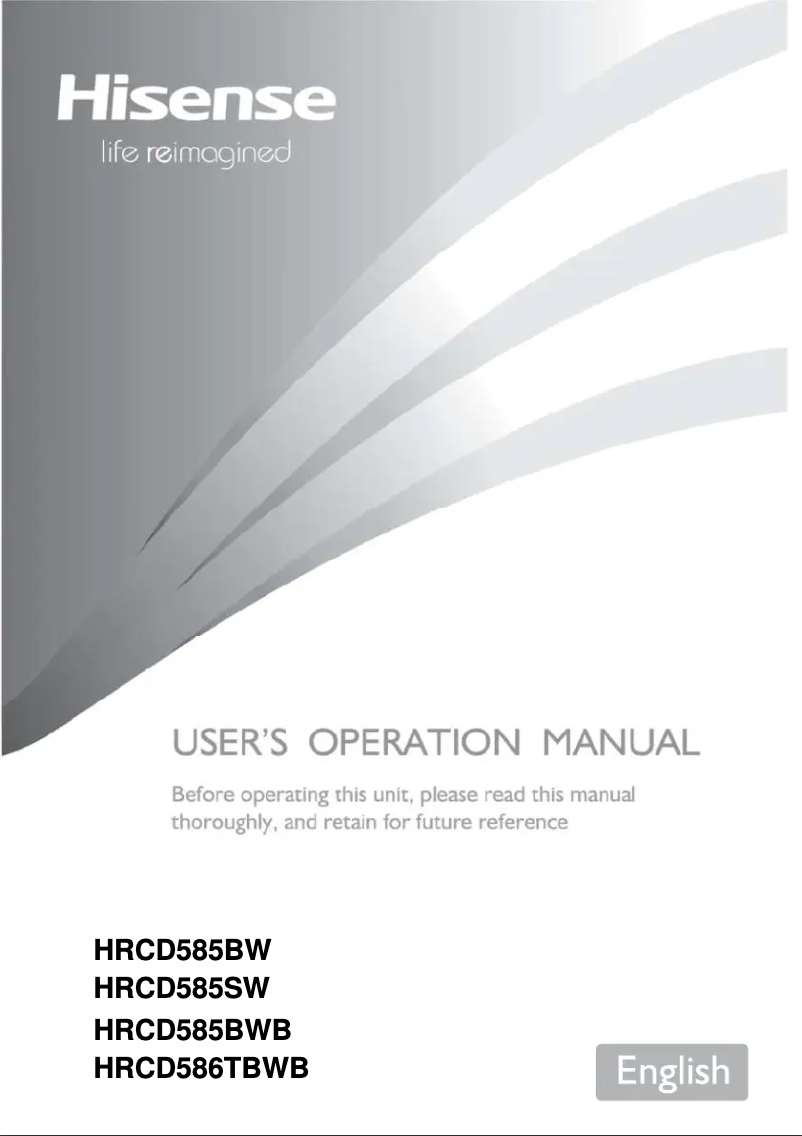 First page image of the manual for HRCD586TBWB