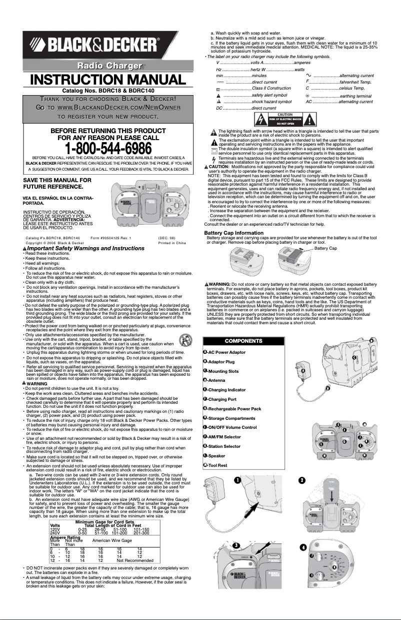 Page 1 of the manual User Manual Black & Decker BDRC18