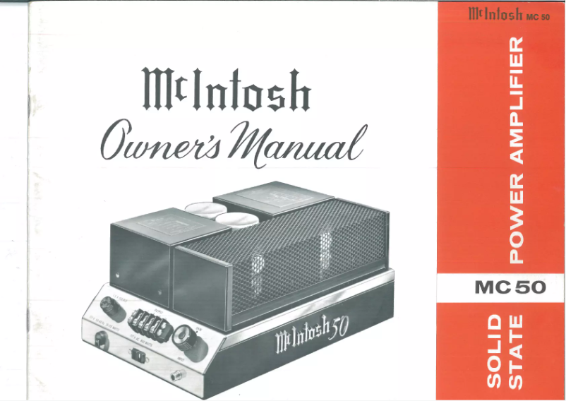 Page 1 of the manual User Manual McIntosh MC-50