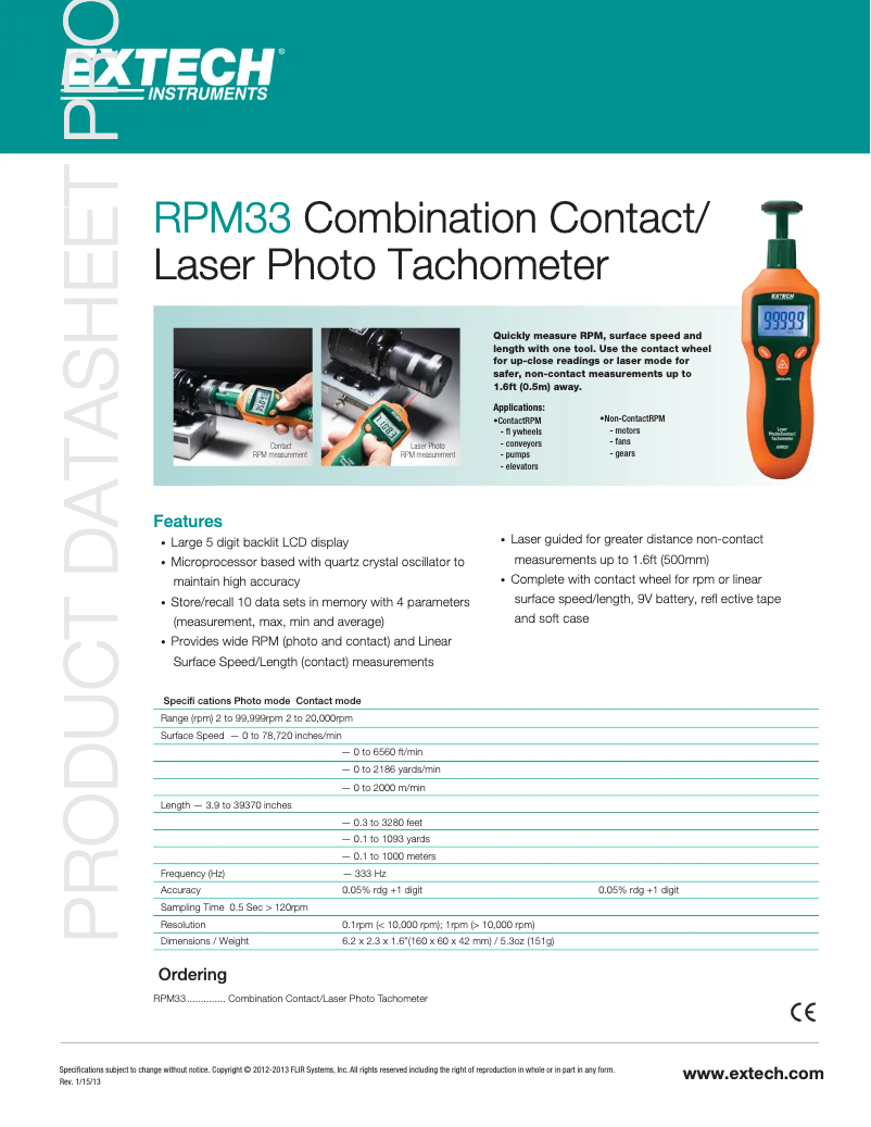 First page image of the manual for RPM33