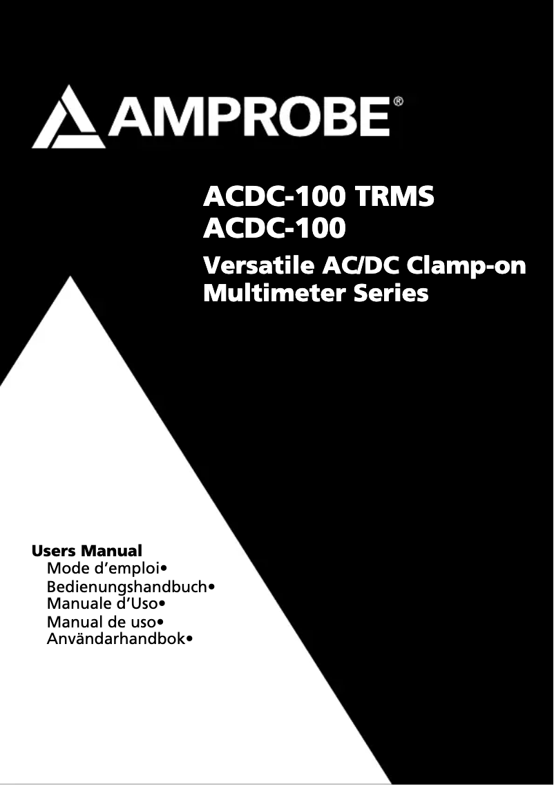 Page 1 of the manual User Manual Amprobe ACDC-100-TRMS