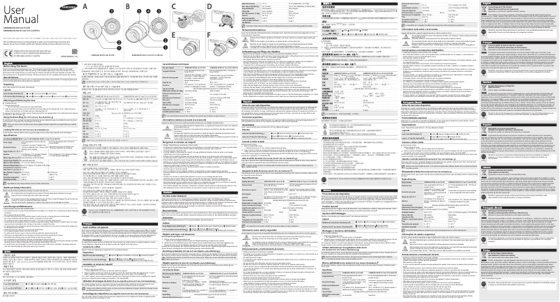 Page 1 of the manual User Manual Samsung NX-M 9 mm F3.5 ED