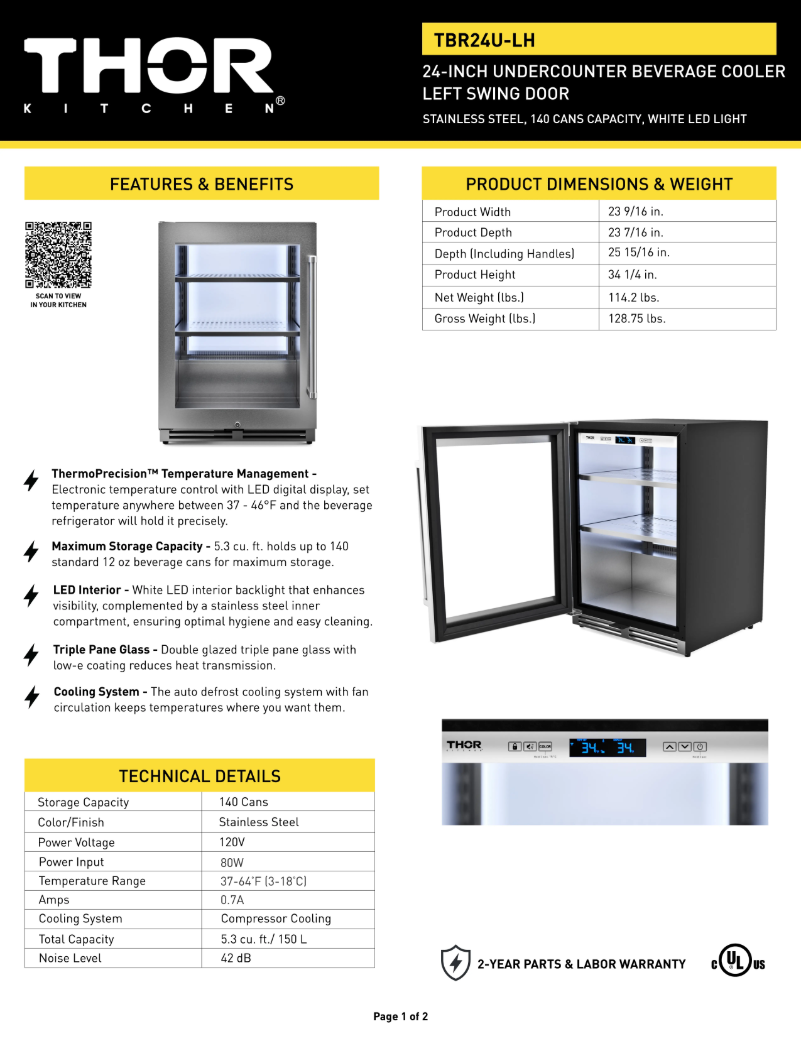 First page image of the manual for TBR24U-LH