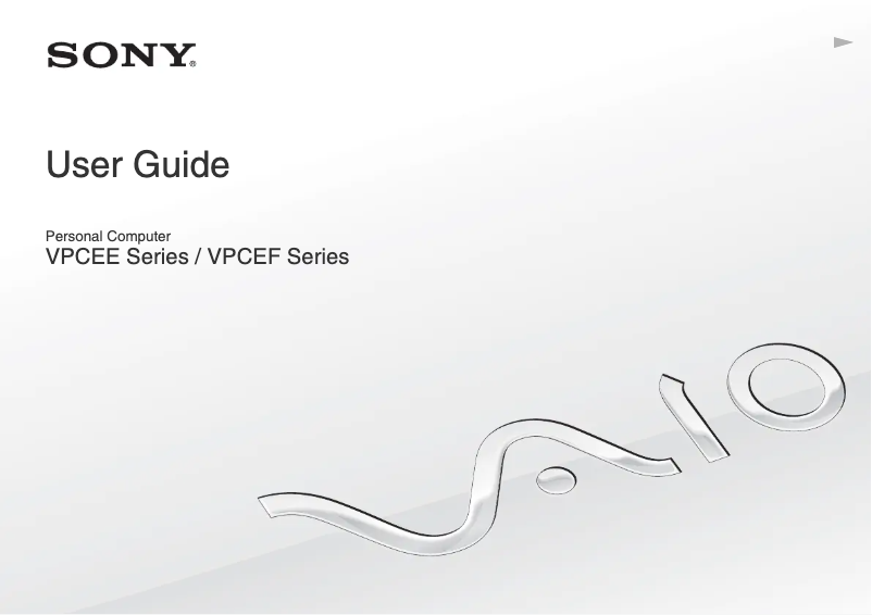 First page image of the manual for Vaio VPCEF2S1R