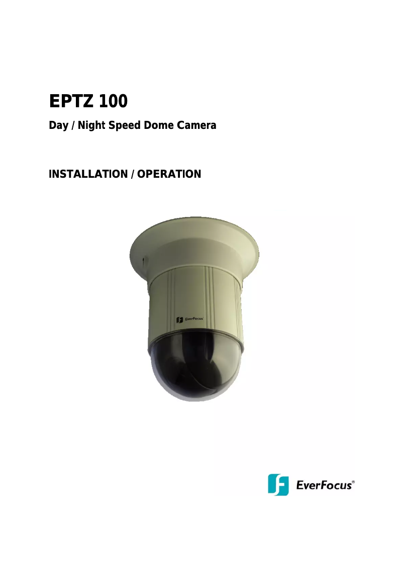 First page image of the manual for EPTZ100