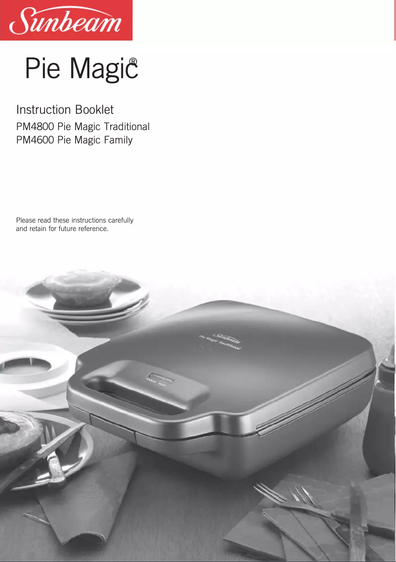 Page 1 of the manual User Manual Sunbeam Pie Magic PM040B