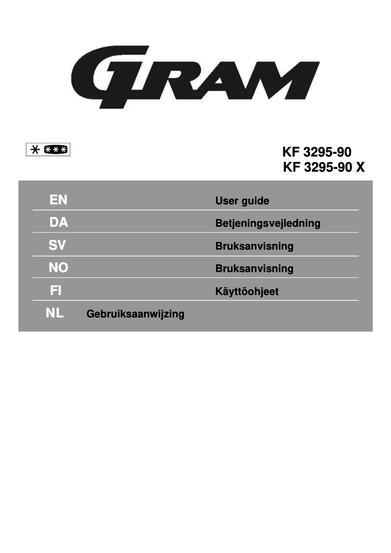 First page image of the manual for KF 3295-90 X