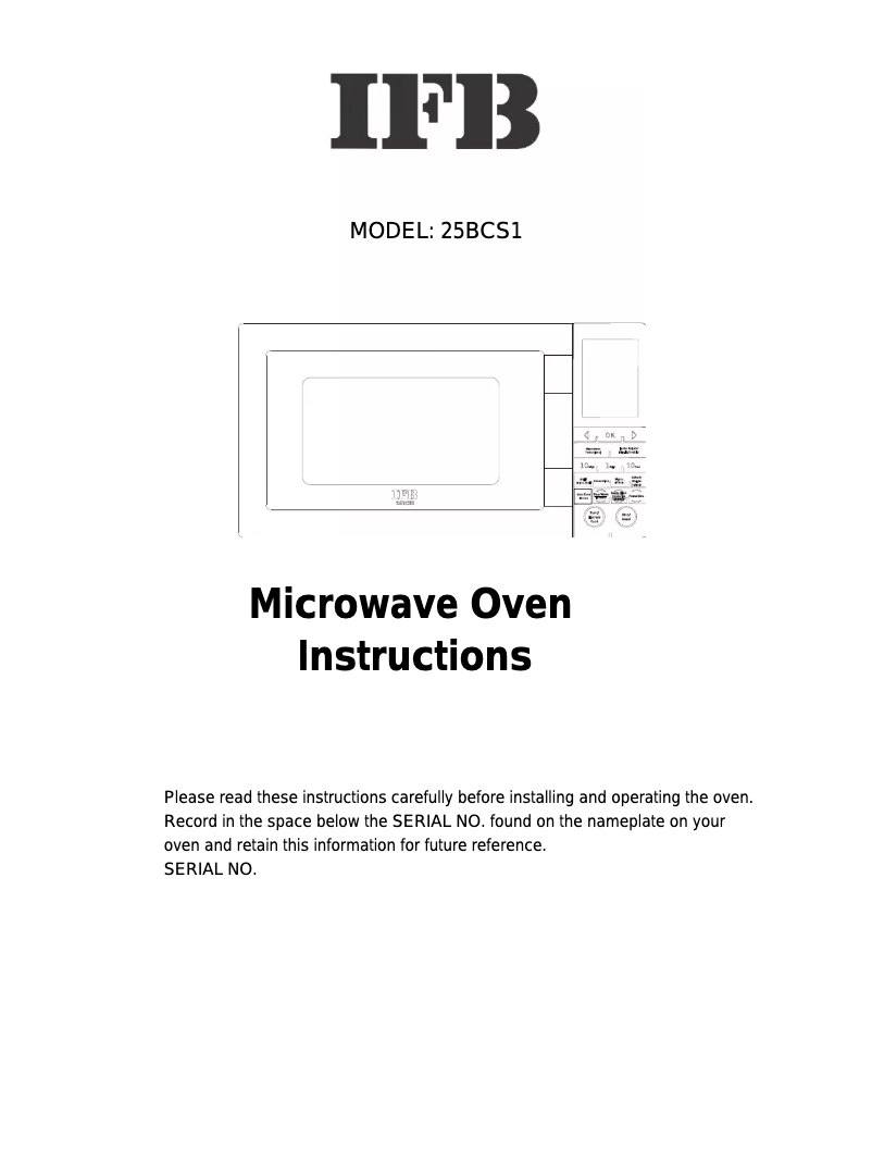 First page image of the manual for 25BCS1