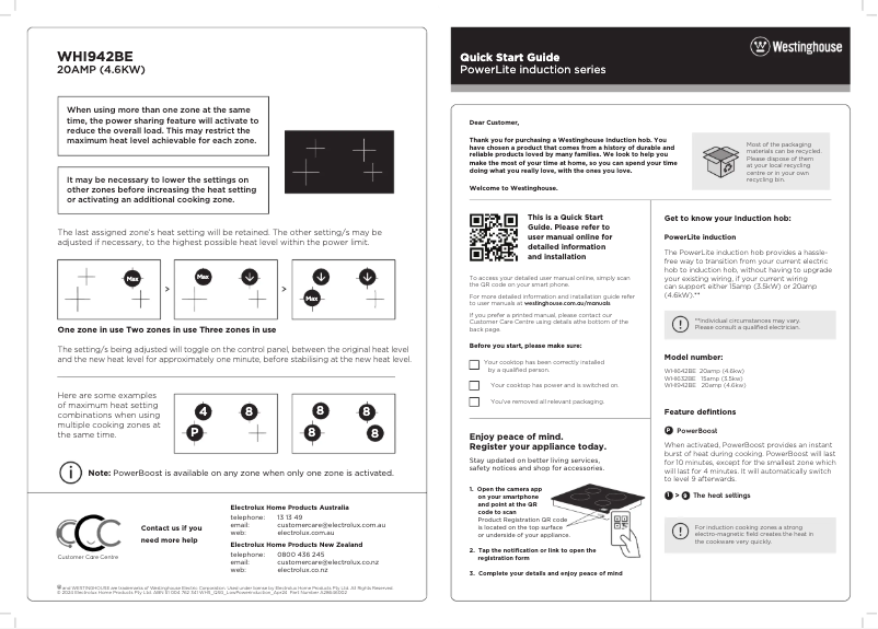 First page image of the manual for WHI642BE