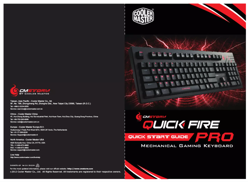 First page image of the manual for QuickFire Pro