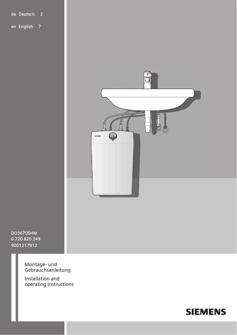 First page image of the manual for DO3670D4M