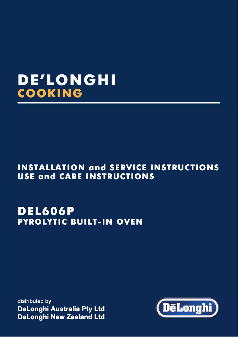 First page image of the manual for DEL606P