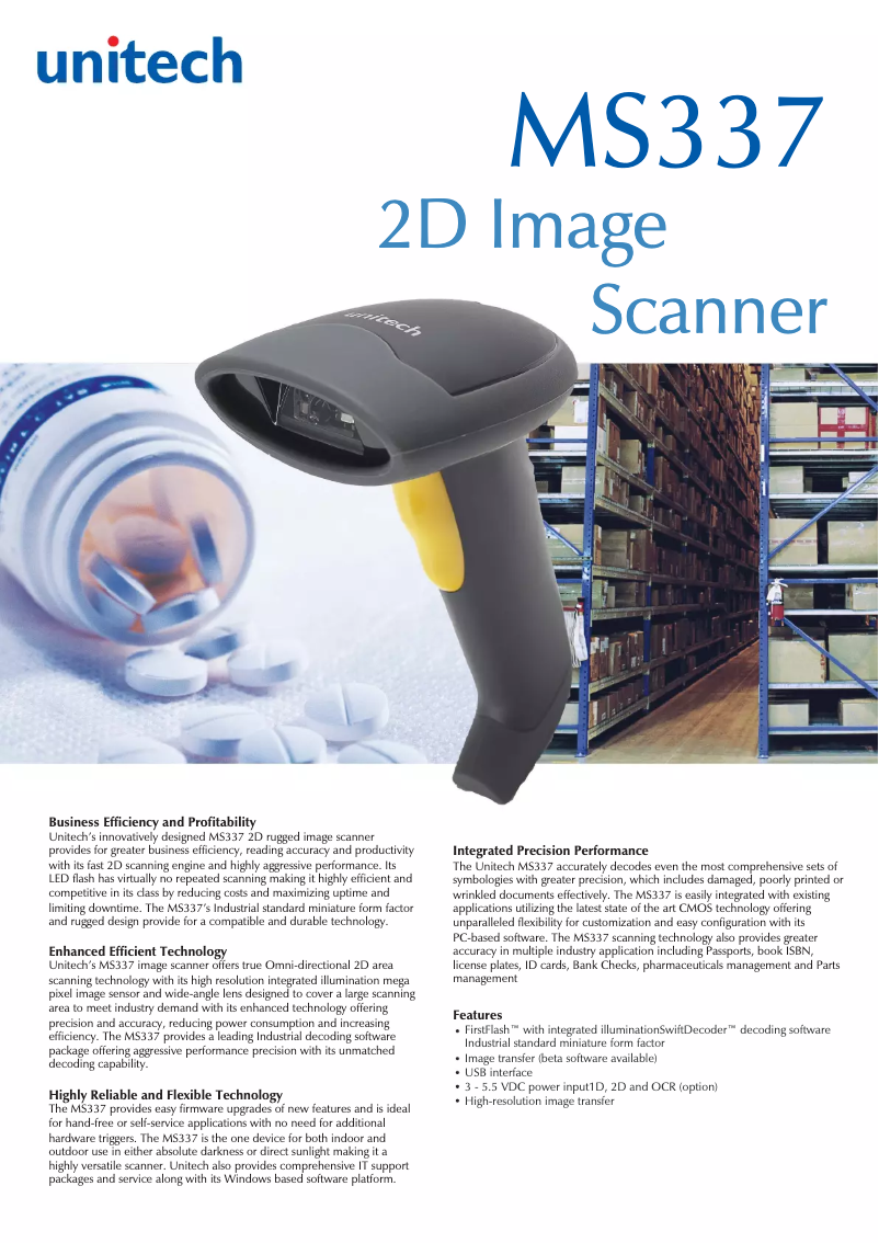 Page 1 of the manual User Manual Unitech MS337UG