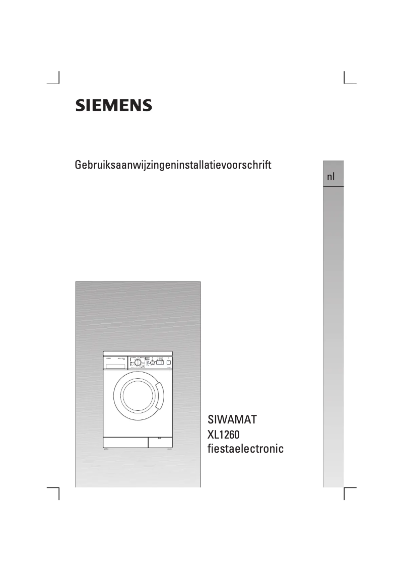 Page 1 of the manual User Manual Siemens WXL126SN