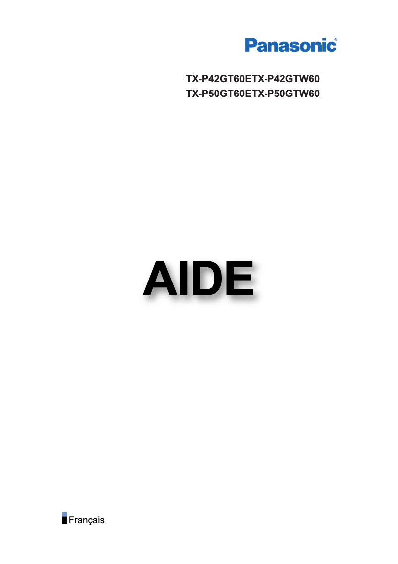 First page image of the manual for Viera TX-P42GT60