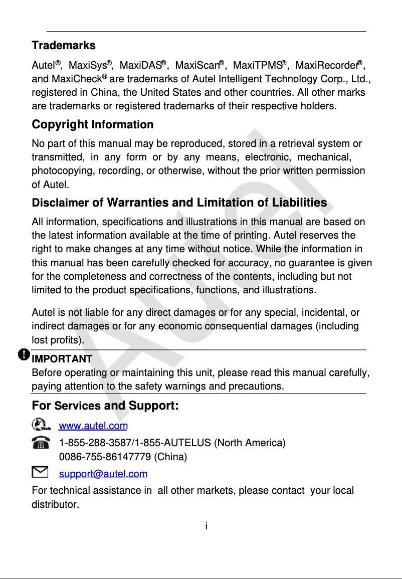 Page 1 of the manual User Manual Autel XP400 PRO
