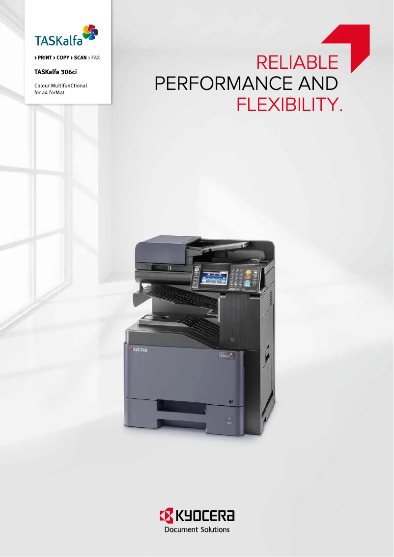 Page 1 of the manual Brochure Kyocera TASKalfa 306ci