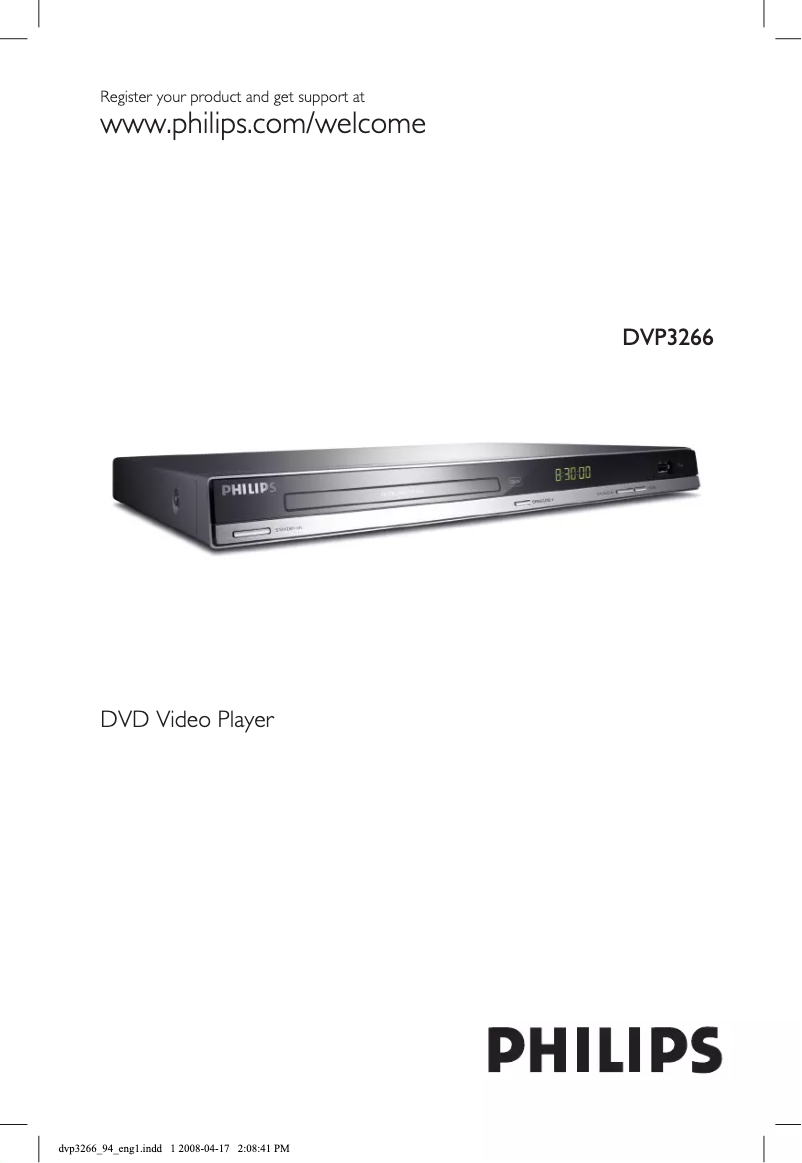 Page 1 of the manual User Manual Philips DVP3266