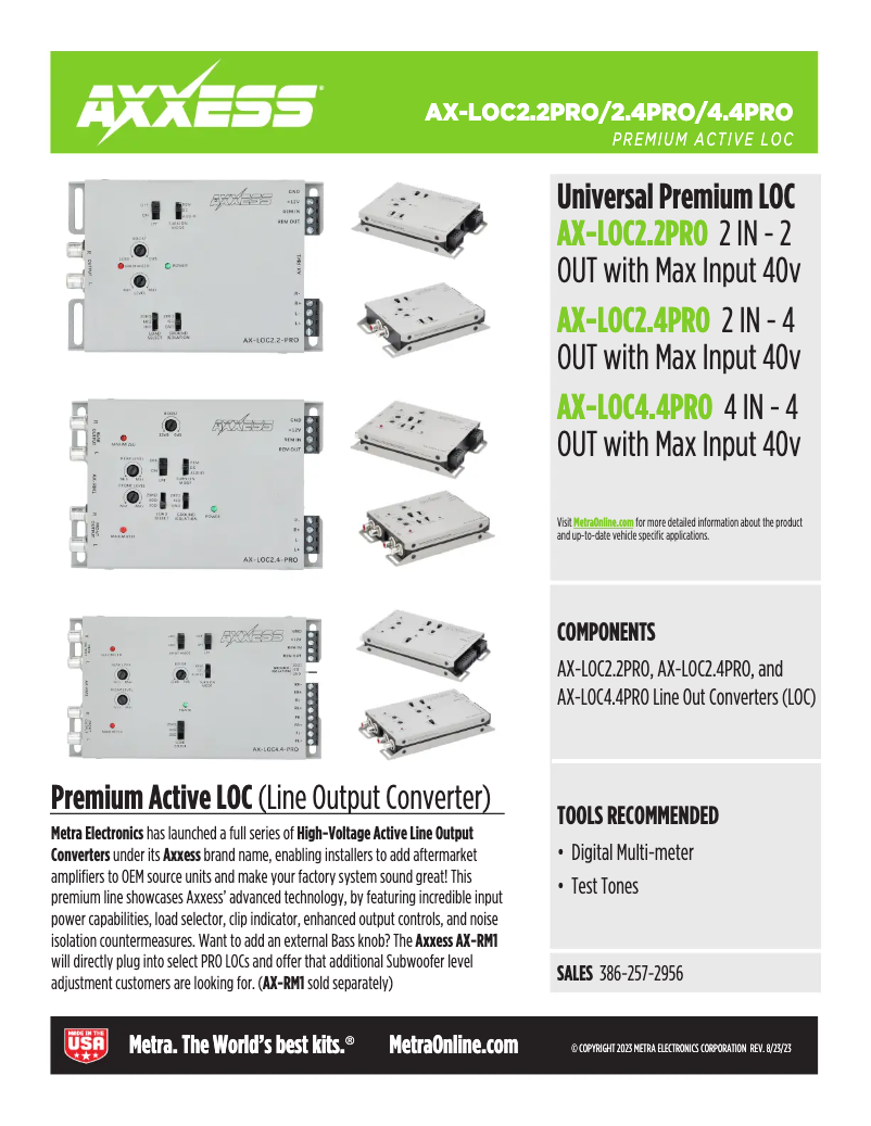First page image of the manual for AX-LOC4.4-PRO