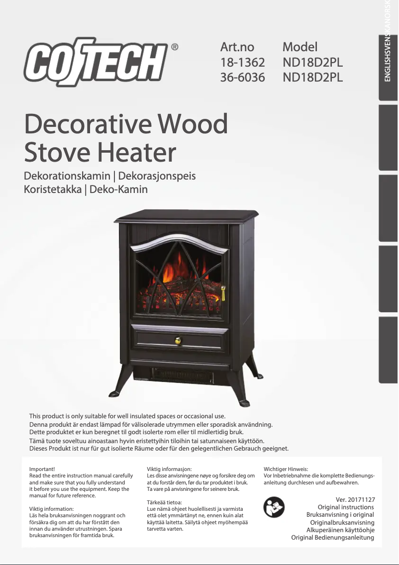 Page 1 of the manual User Manual Cotech ND18D2PL