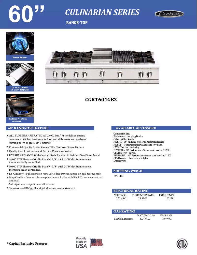 Page 1 of the manual User Manual Capital CGRT604G4L