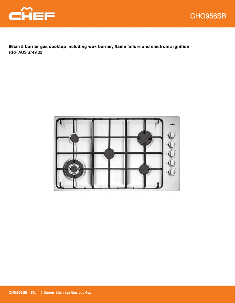 First page image of the manual for CHG956SB