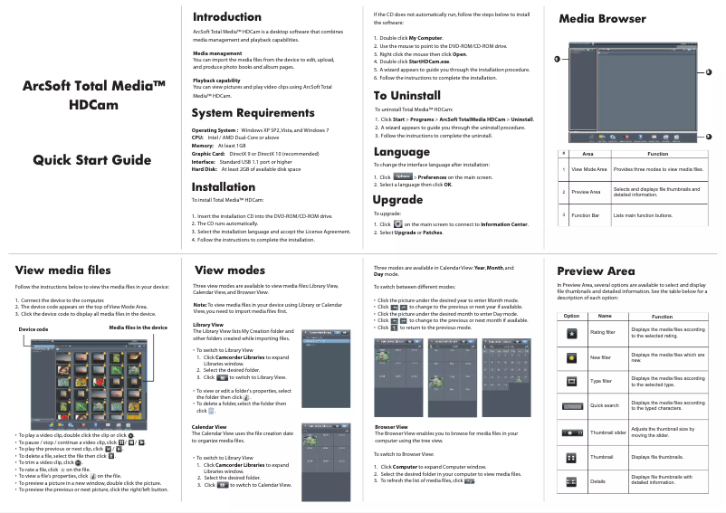 First page image of the manual for HD525