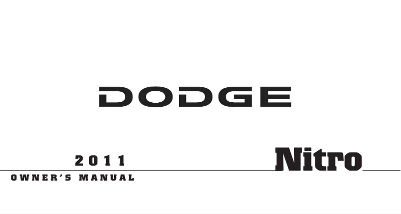 Page 1 of the manual User Manual Dodge Nitro (2011)