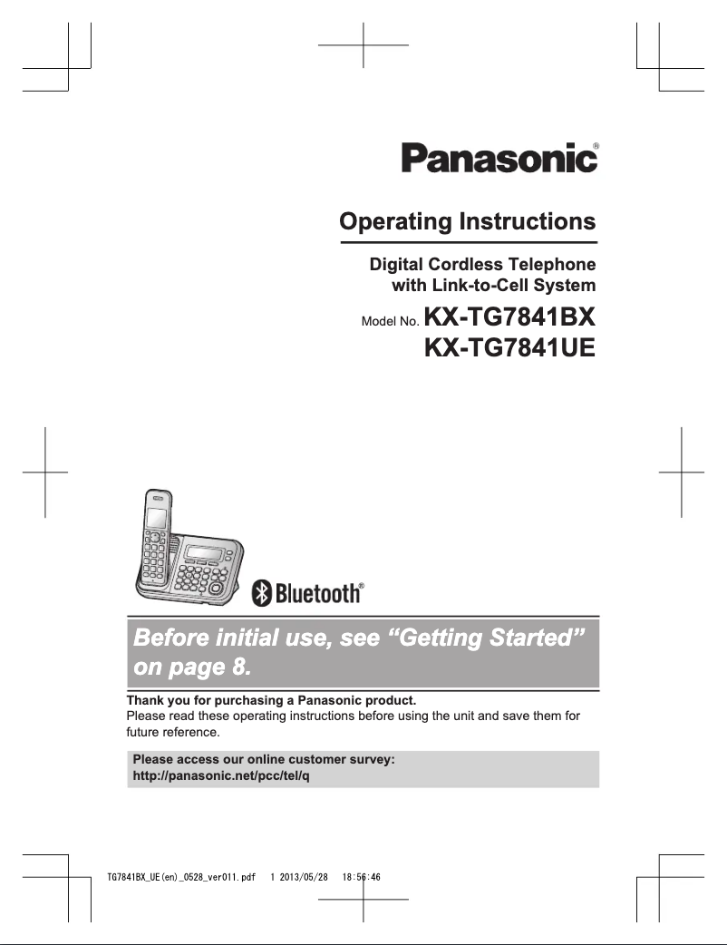 Page 1 of the manual User Manual Panasonic KX-TG7841MEB
