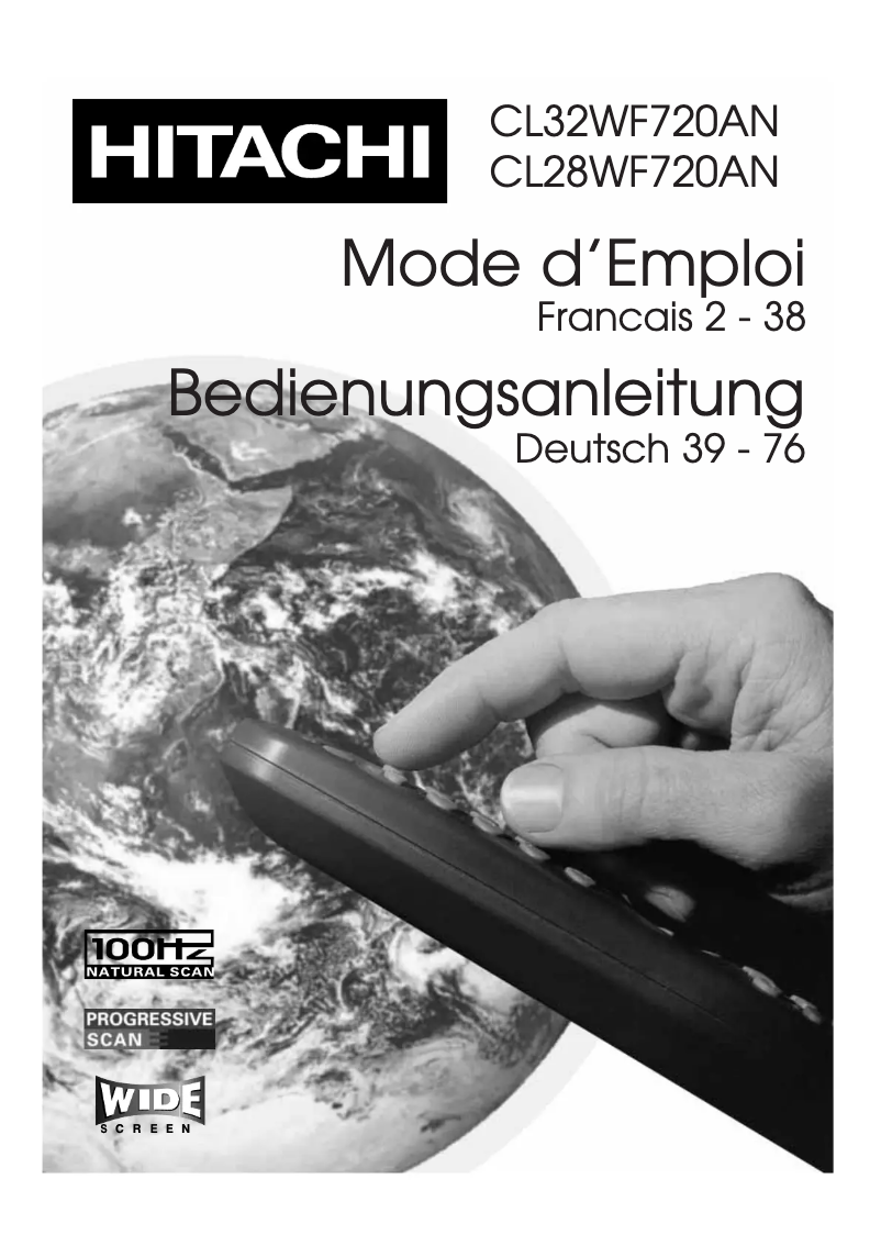 Page 1 of the manual User Manual Hitachi CL32WF720AN