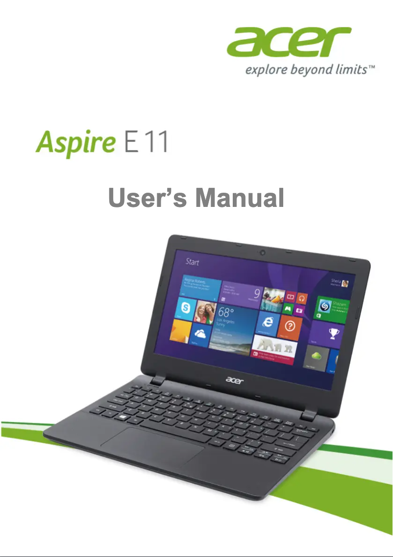 First page image of the manual for Aspire E11 ES1-111