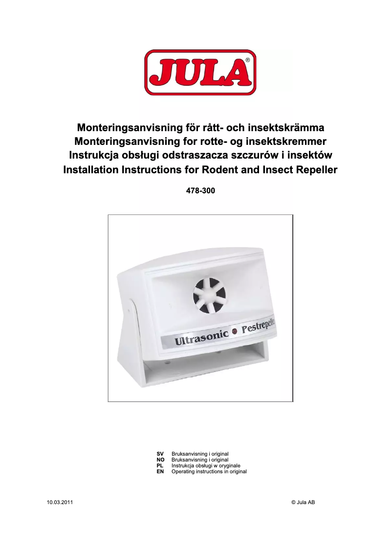 Image de la première page du manuel de l'appareil 478-300