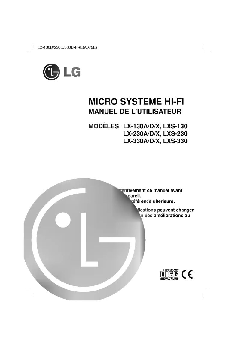First page image of the manual for LX-330D
